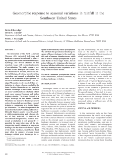 Geomorphic response to seasonal variations in rainfall in the