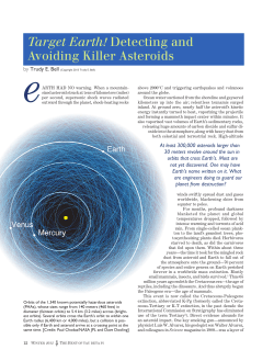 Target Earth! Detecting and Avoiding Killer Asteroids