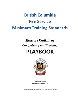 Structure Firefighters Competency and Training Playbook