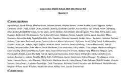 Cooperative Middle School 2014-2015 Honor Roll Quarter 3 8