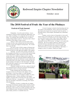 The 2010 Festival of Fruit: the Year of the Pitahaya Redwood Empire