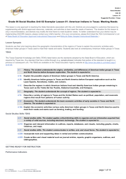 Grade 04 Social Studies Unit 02 Exemplar Lesson 01