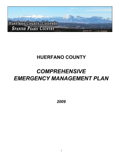 Huerfano County Emergency Response Plan