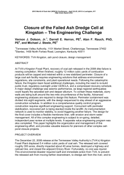 Closure of the Failed Ash Dredge Cell at Kingston &ndash; The
