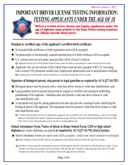 Testing Applicants Under the Age of 18