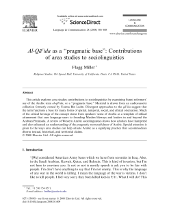 pragmatic base&rdquo;: Contributions of area studies to sociolinguistics