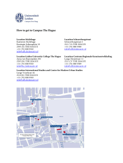 Routebeschrijving Campus Den Haag