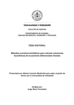 TESIS DOCTORAL: M&eacute;todos num&eacute;rico-simb&oacute;licos para