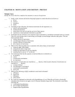 CHAPTER 10 - MOTIVATION AND EMOTION