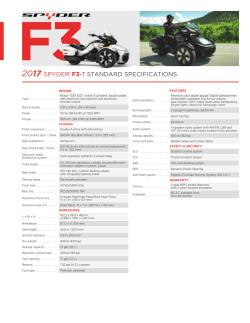 2017 SPYDER&reg; F3-T STANDARD SPECIFICATIONS - Can-Am