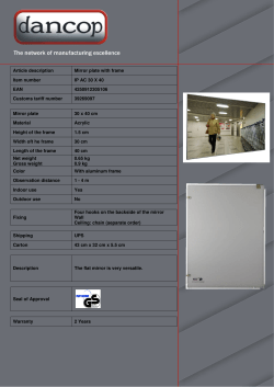 Mirror plate 30 x 40 cm Material Acrylic Height of the frame 1.5 cm