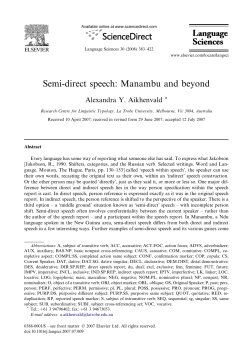 Semi-direct speech: Manambu and beyond