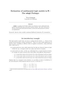 Estimation of multinomial logit models in R : The mlogit