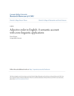 Adjective order in English: A semantic account with cross
