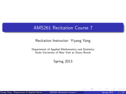 AMS261 Recitation Course 7