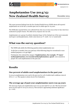 Amphetamine Use 2o14/15: New Zealand Health
