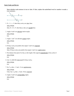 corresponding, or consecutive interior angles.