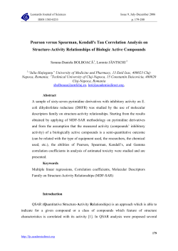 Pearson versus Spearman, Kendall`s Tau Correlation Analysis