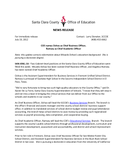 NEWS RELEASE - Santa Clara County Office of Education