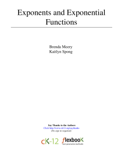 Exponents and Exponential Functions