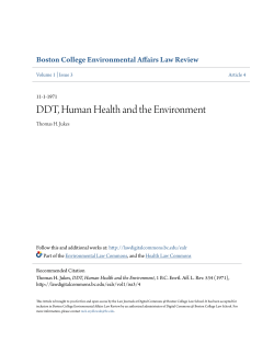 DDT, Human Health and the Environment