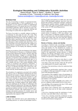 Ecological Storytelling and Collaborative Scientific Activities