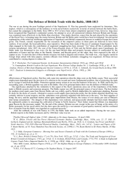 The Defence of British Trade with the Baltic, 1808-1813