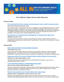 All In Webinar: Master Person Index Resources