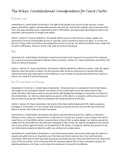 The Whys: Constitutional Considerations for Court Clerks
