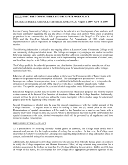Alcohol and Drug Policy - Luzerne County Community College