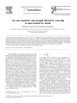 Are rate sensitivity and strength effected by cross