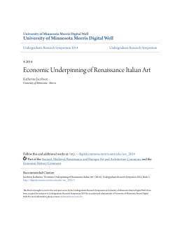 Economic Underpinning of Renaissance Italian Art