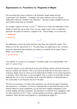 Expressions vs. Functions vs. Programs in Maple