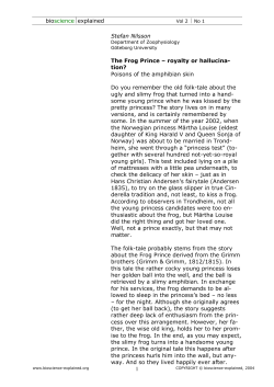 bioscience  explained 1 Stefan Nilsson The Frog Prince – royalty or