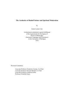 The Aesthetics of Rudolf Steiner and Spiritual Modernism