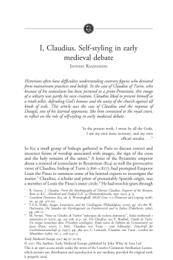 I, Claudius. Self-styling in early medieval debate