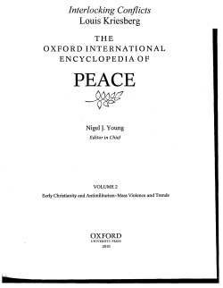 "Interlocking Conflicts" The Oxford International Encyclopedia of Peace