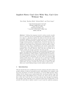 Implicit Flows: Can`t Live With `Em, Can`t Live Without `Em