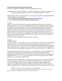 Economic Caused and Consequences of Obesity By