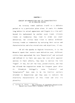 CONCEPT OF ROMANTICISM AND ITS CHARACTERISTICS AS IN