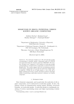 ISSN 0340 - 6253 MOLECULES IN SILICO: POTENTIAL VERSUS