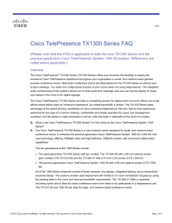 Cisco TelePresence TX1300 Series FAQ