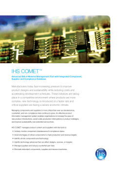 COMET Bill of Material Manager