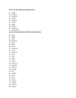 County Tax Codes (MLS Natural Market Area)