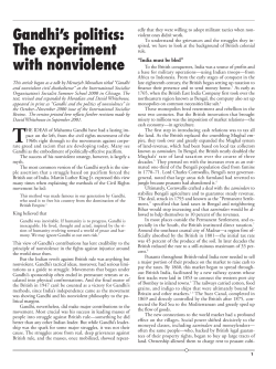 Gandhi`s politics: The experiment with nonviolence