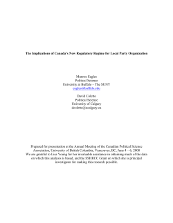 The Implications of Canada`s New Regulatory Regime for Local