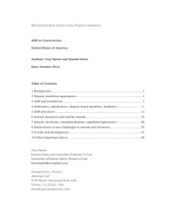 IBA International Construction Projects Committee ADR in
