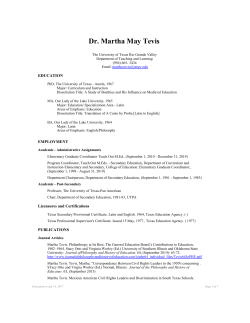 CV - University of Texas Rio Grande Valley