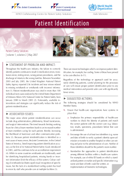 Patient Identification - World Health Organization