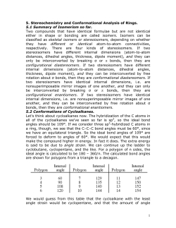 1 5. Stereochemistry and Conformational Analysis of Rings. 5.1